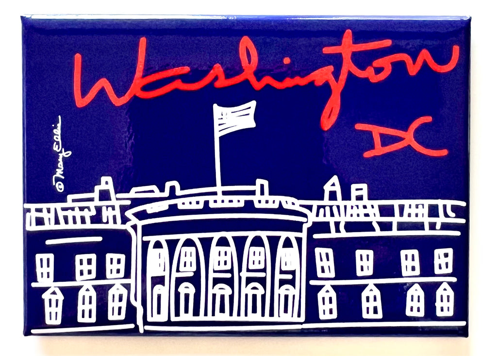 Washington DC White House Script Magnet