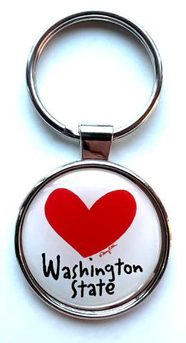 Washington State Keychain Heart