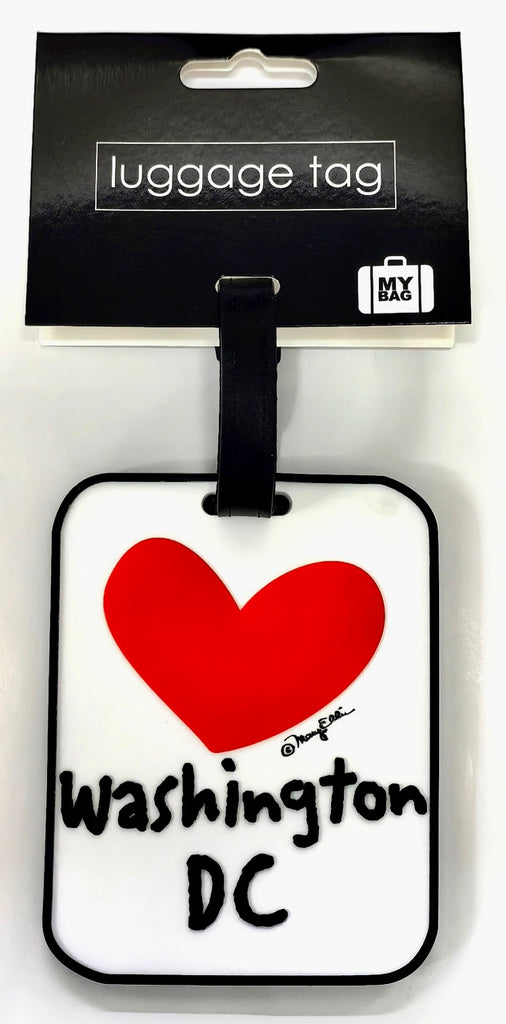 Washington DC Heart 3-D Luggage Tag