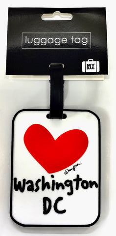 Washington DC Heart 3-D Luggage Tag