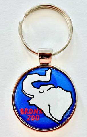 Cute Elephant Zoo Custom Keychain