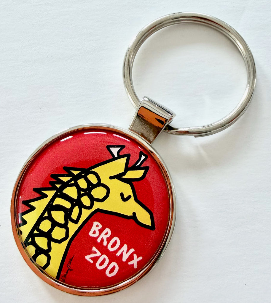 Giraffe Custom Zoo Keychain