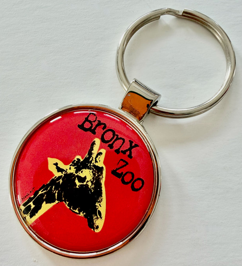 Giraffe Zoo Custom Keychain