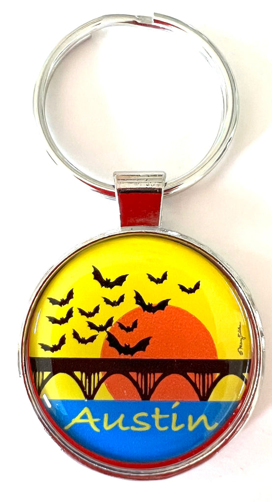 Austin Texas Keychain Congress Bridge Bats