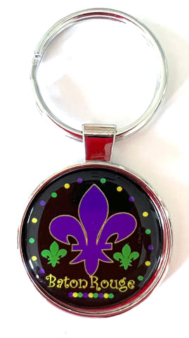 Baton Rouge Louisiana Keychain Fleur-de-lis