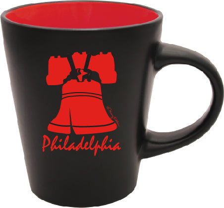 Philadelphia Mug Liberty Bell 2 Tone Red Black Coffee Cup