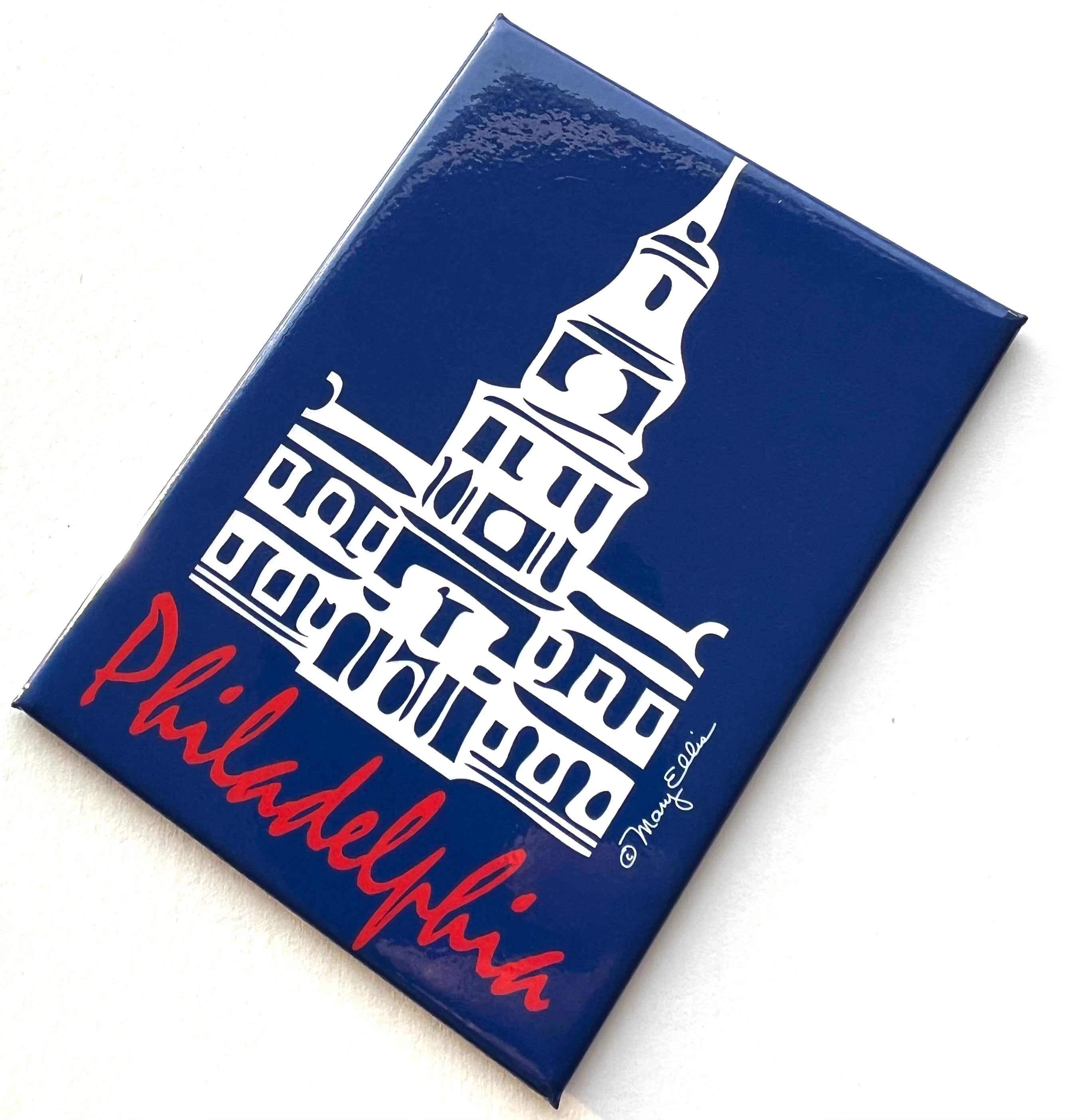 Philadelphia City Skyline Magnet - 3D Rubber Souvenir, 3.9x2.9 Inches, Made In USA