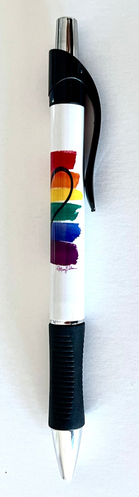 Rainbow Heart Grip Pen Pride