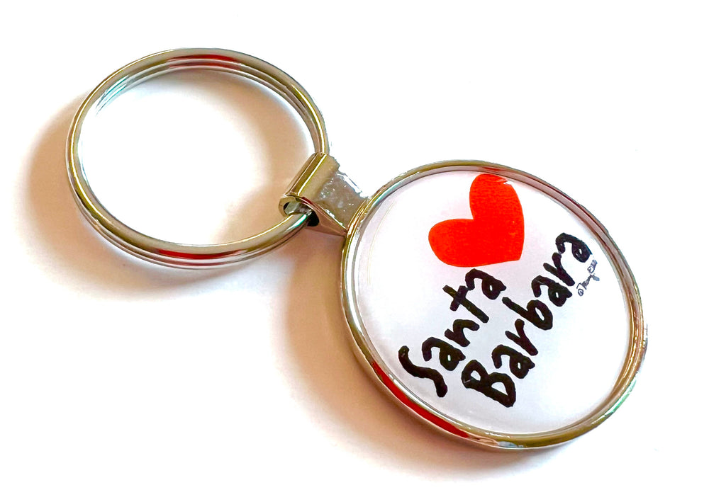 Santa Barbara Keychain Heart