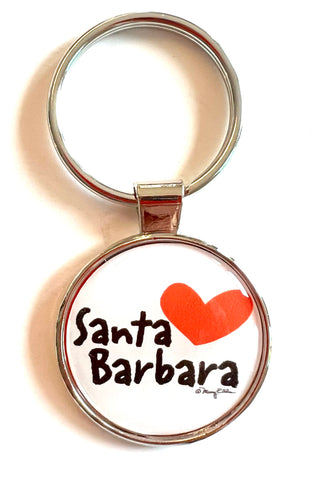 Santa Barbara Keychain Heart