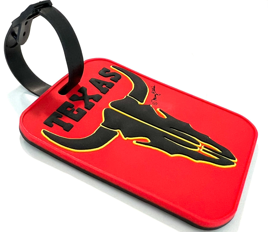 Texas Luggage Tag Long Horn Steer Skull