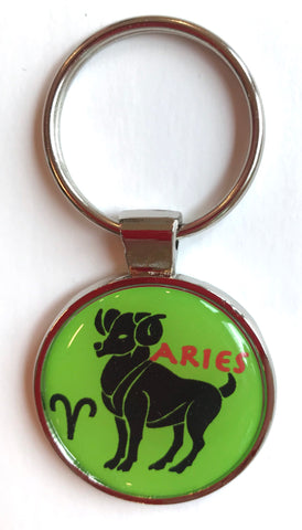 Zodiac Aries Dome Keychain