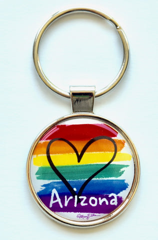 Arizona Keychain Rainbow Pride Heart