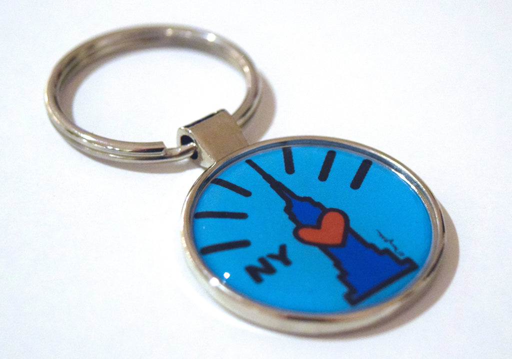 Empire State Building Heart NY Keychain