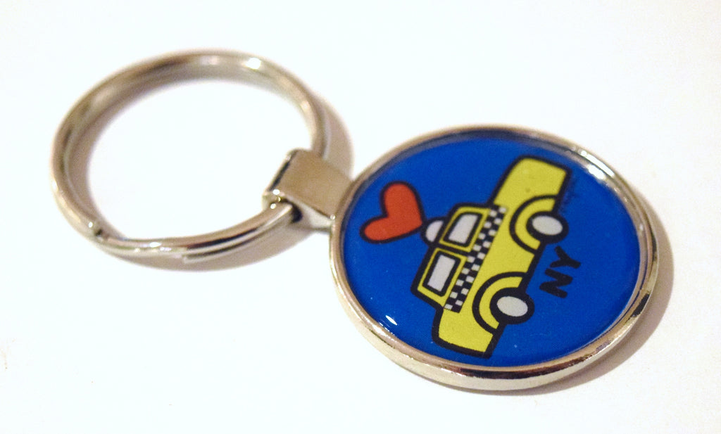 Taxi Cab Heart NY Keychain