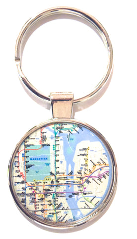 MTA Subway Map NY Dome Keychain