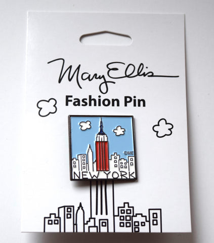 New York Enamel Pin Patriotic Skyline