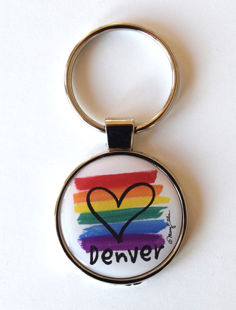 Denver Colorado Keychain Rainbow Pride