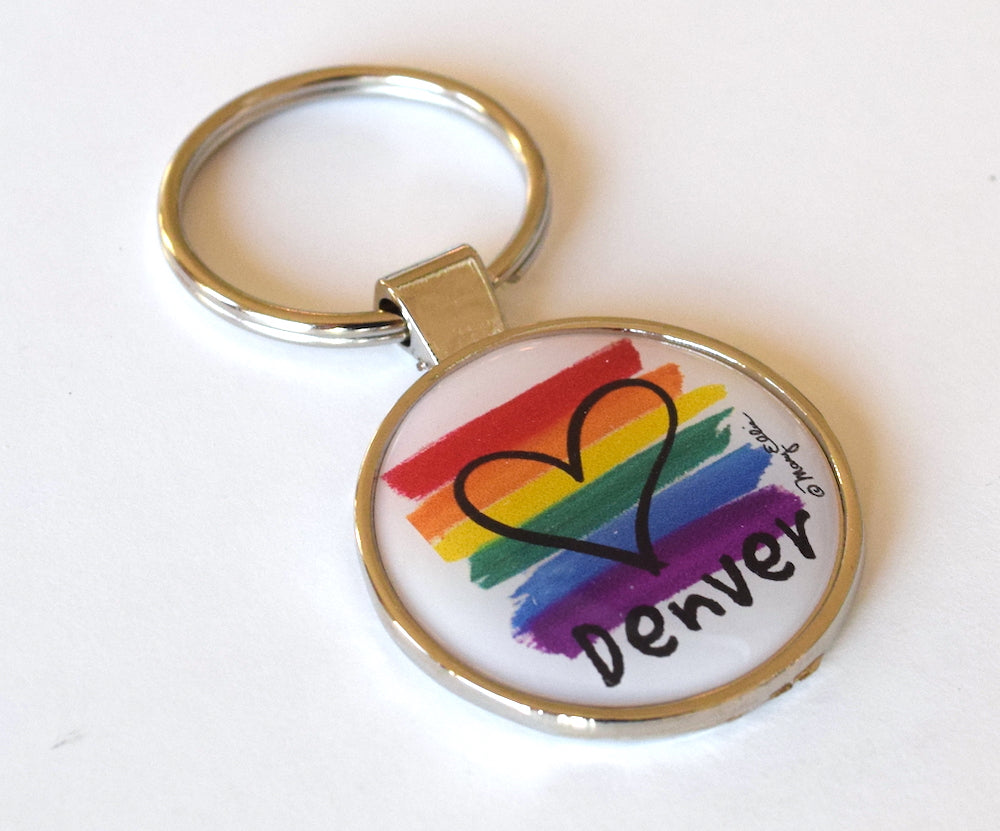 Denver Colorado Keychain Rainbow Pride