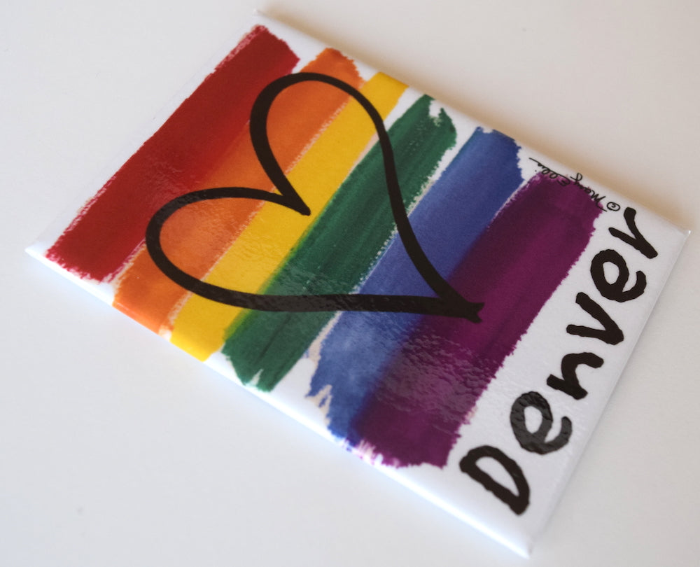 Denver Colorado Magnet Rainbow Pride Flag