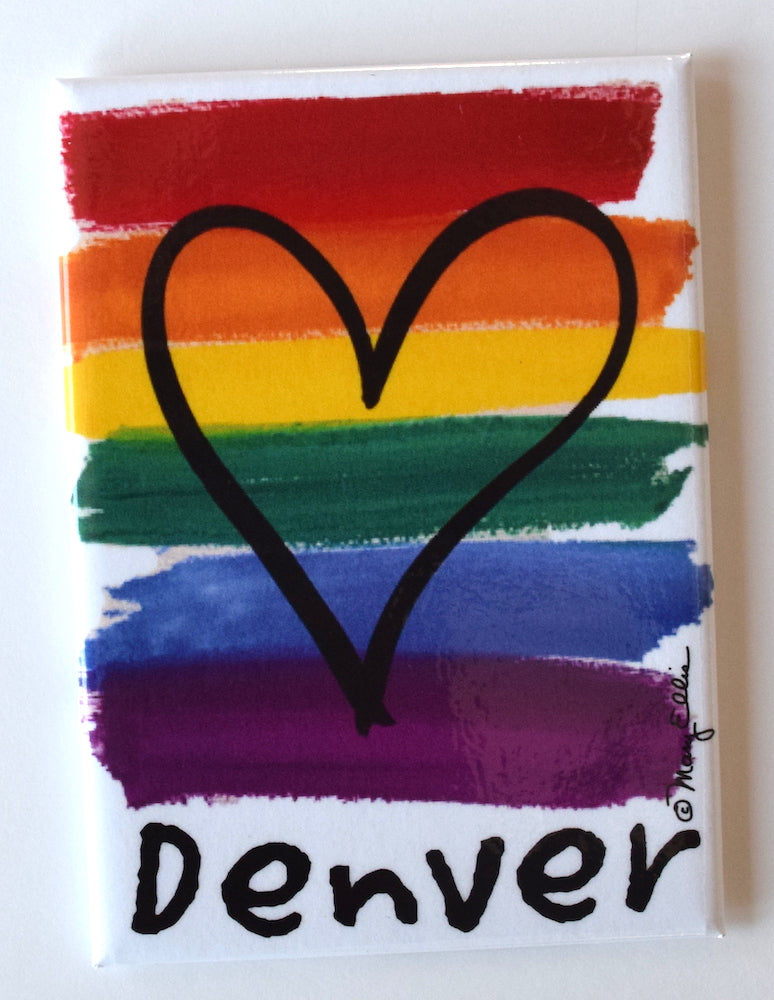 Denver Colorado Magnet Rainbow Pride Flag