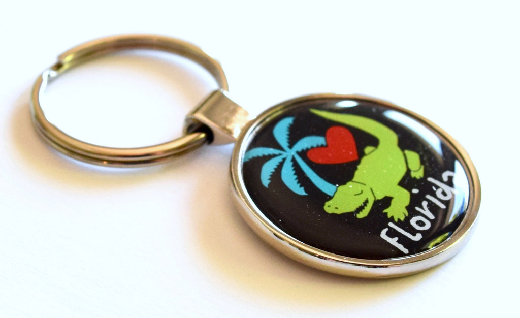 Florida Keychain Heart Gator