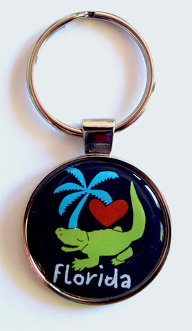 Florida Keychain Heart Gator
