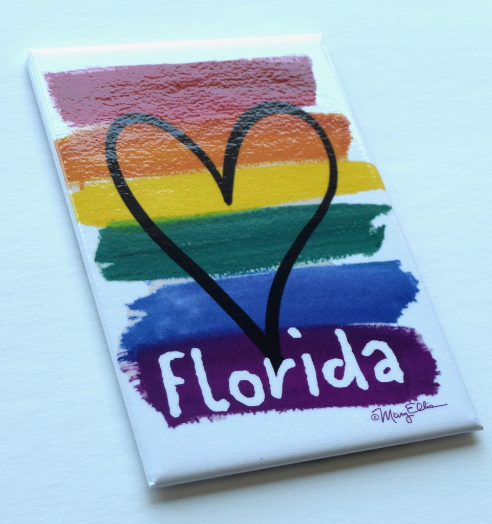 Florida Magnet Rainbow Heart