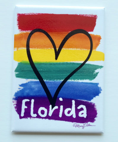 Florida Magnet Rainbow Heart