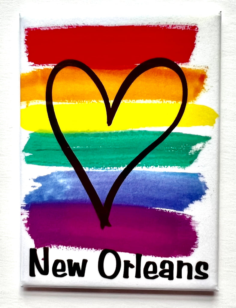 New Orleans Magnet Rainbow Pride Heart