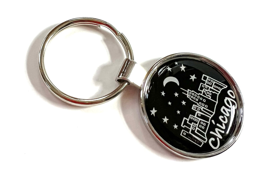 Chicago Keychain Night Skyline