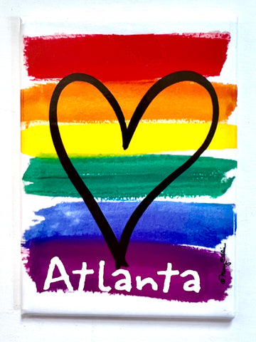 Atlanta Georgia Magnet Rainbow Pride Heart