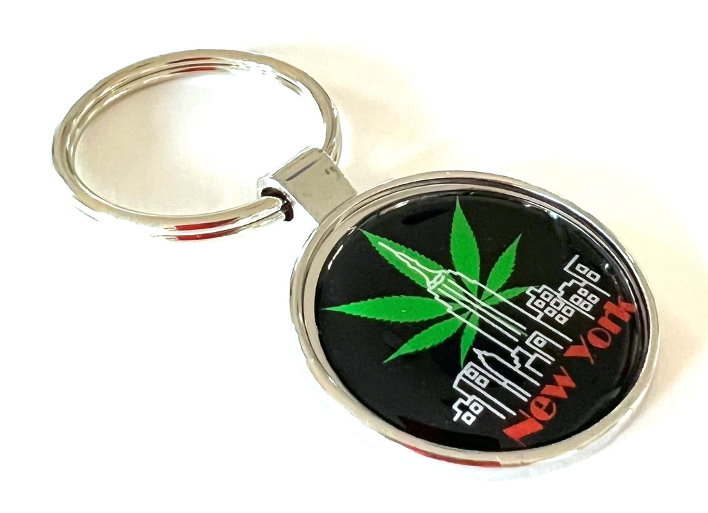 New York Keychain Skyline Marijuana Cannabis