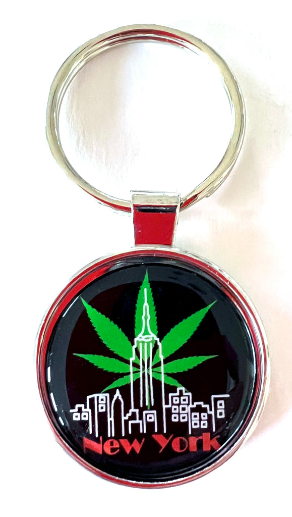New York Keychain Skyline Marijuana Cannabis