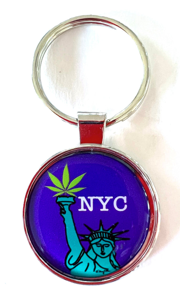 New York Keychain NYC Statue Of LIberty Marijuana Cannabis