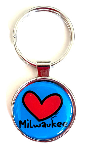 Milwaukee Wisconsin Keychain Heart