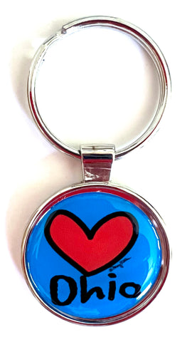 Ohio Keychain Heart