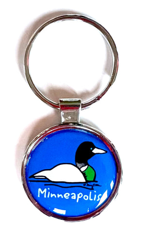 Minneapolis Keychain Loon Blue