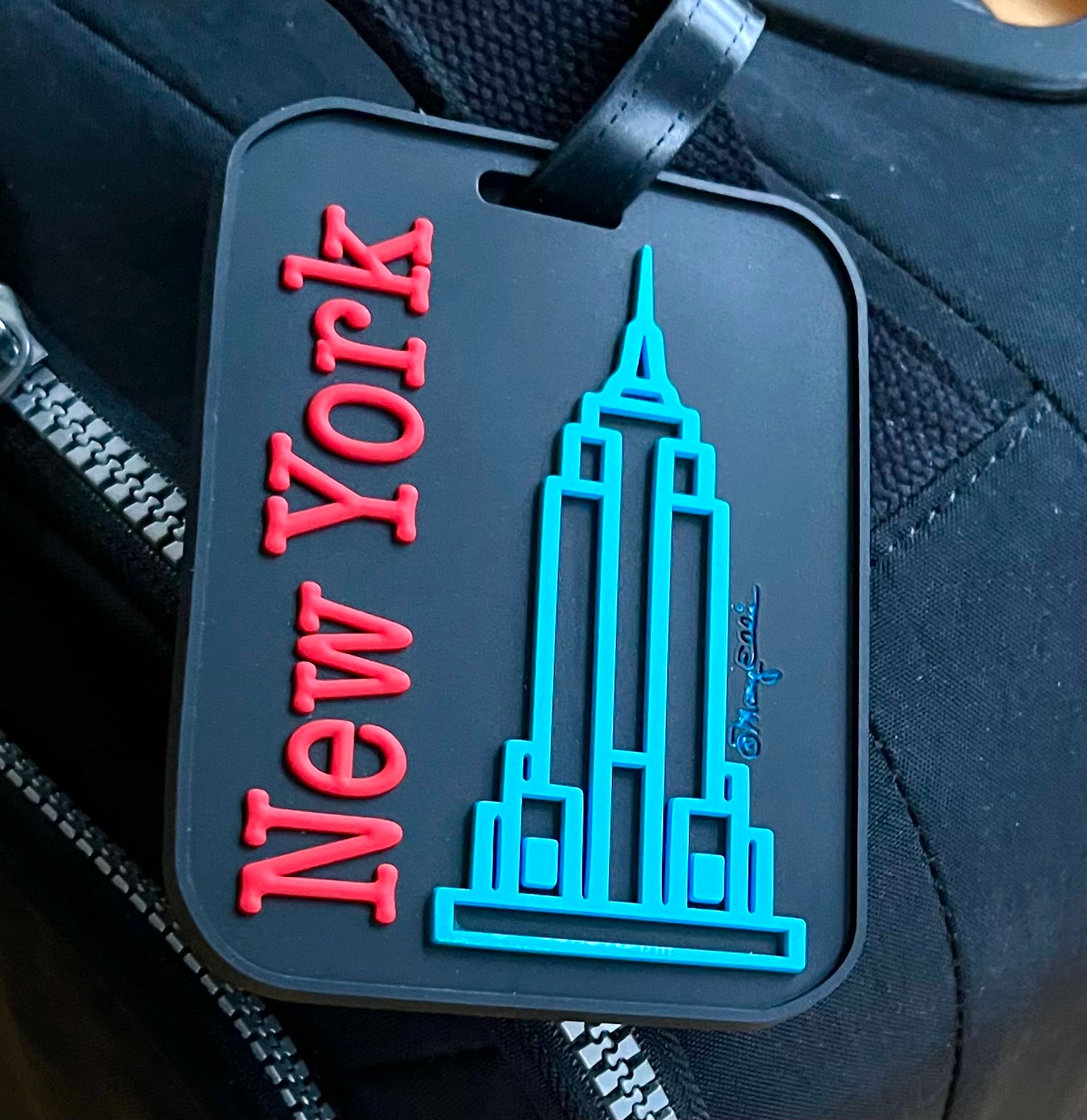 Empire State Black 3-D Luggage Tag