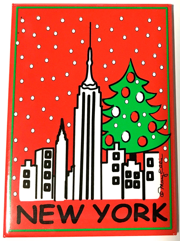 New York Christmas Skyline Magnet