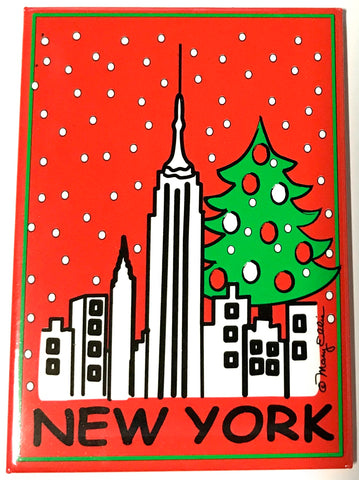 New York Christmas Skyline Magnet