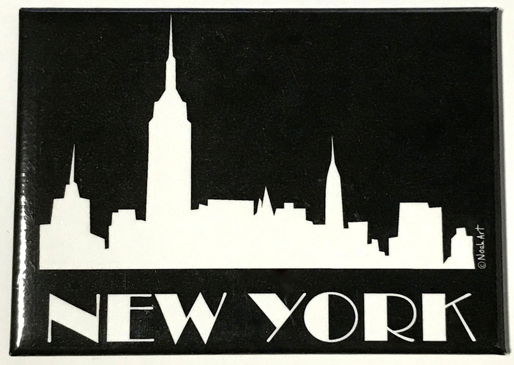 New York Skyline Black Magnet