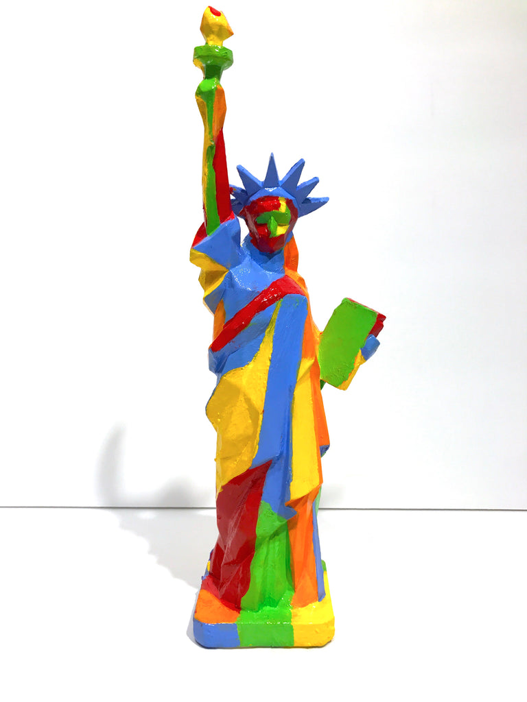 Hand Painted 10" Statue Of Liberty Sculpture Abstract Liberty