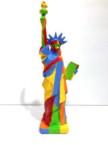 Hand Painted 10" Statue Of Liberty Sculpture Abstract Liberty