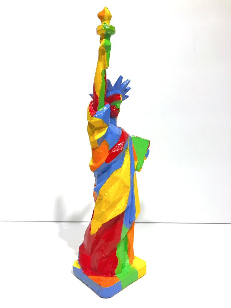 Hand Painted 10" Statue Of Liberty Sculpture Abstract Liberty