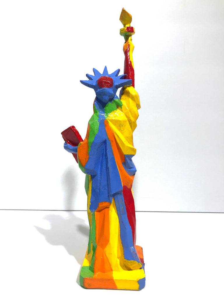 Hand Painted 10" Statue Of Liberty Sculpture Abstract Liberty