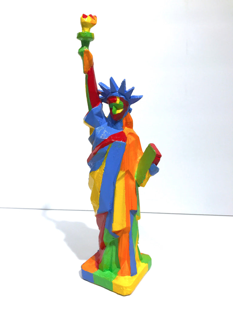 Hand Painted 10" Statue Of Liberty Sculpture Abstract Liberty