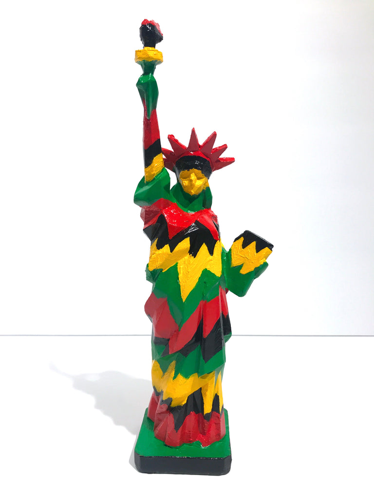 Hand Painted 10" Statue Of Liberty Sculpture African Liberty