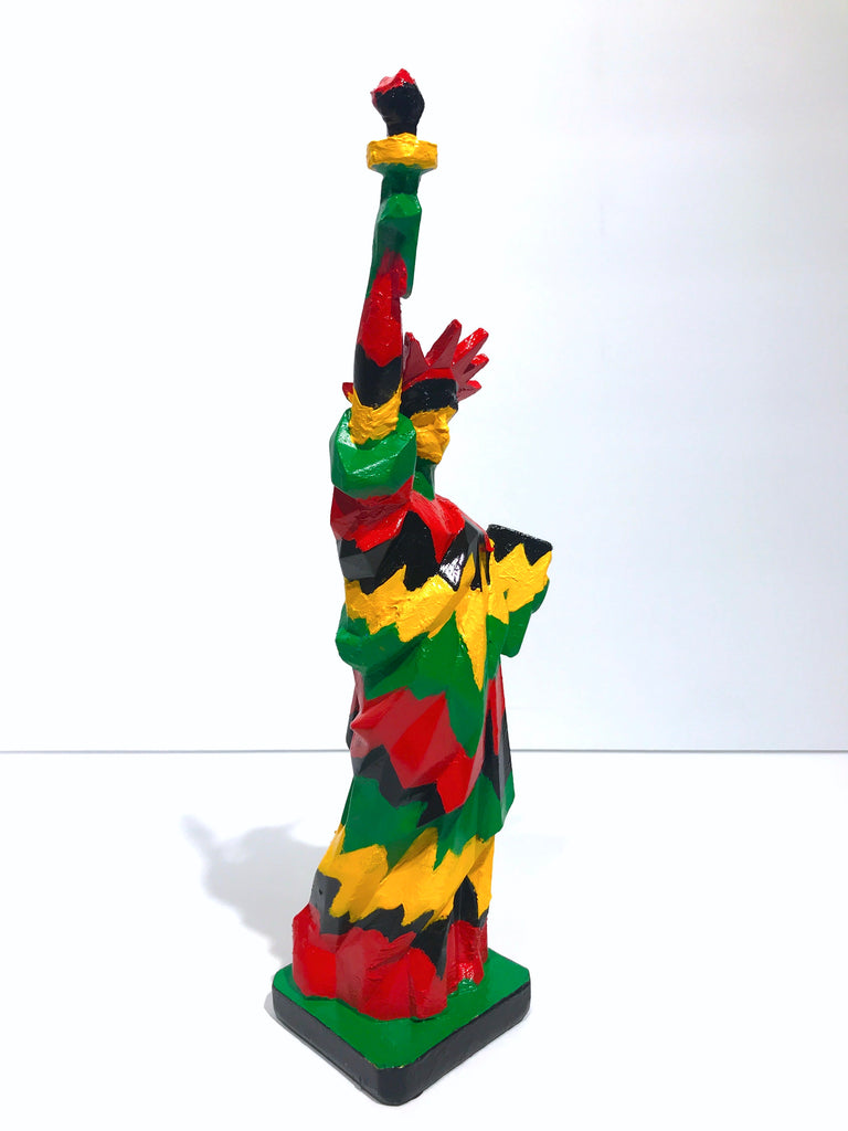 Hand Painted 10" Statue Of Liberty Sculpture African Liberty