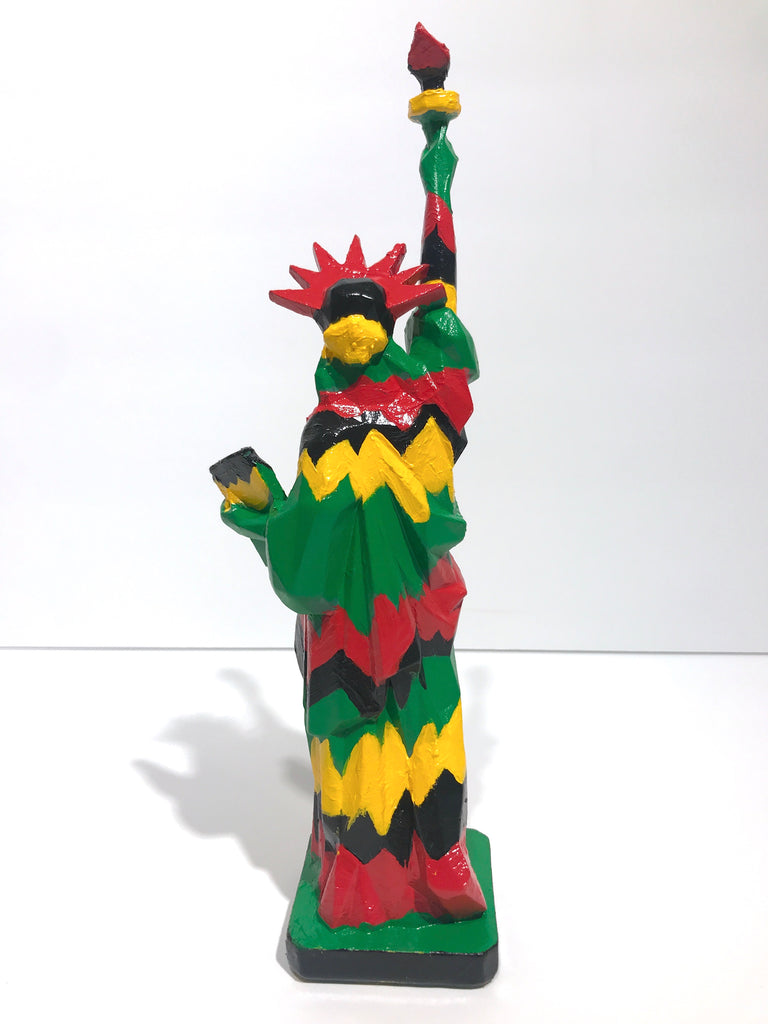 Hand Painted 10" Statue Of Liberty Sculpture African Liberty